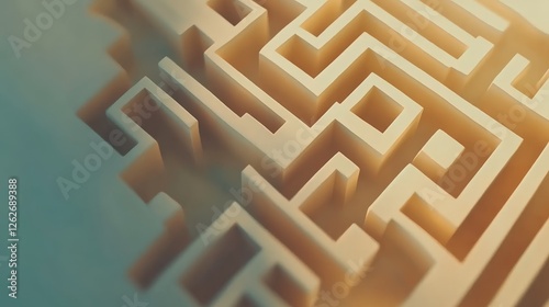 Complex labyrinth is creating a visual metaphor for career choices, job insecurity, and the fear of better options, highlighting the challenges in decision making photo