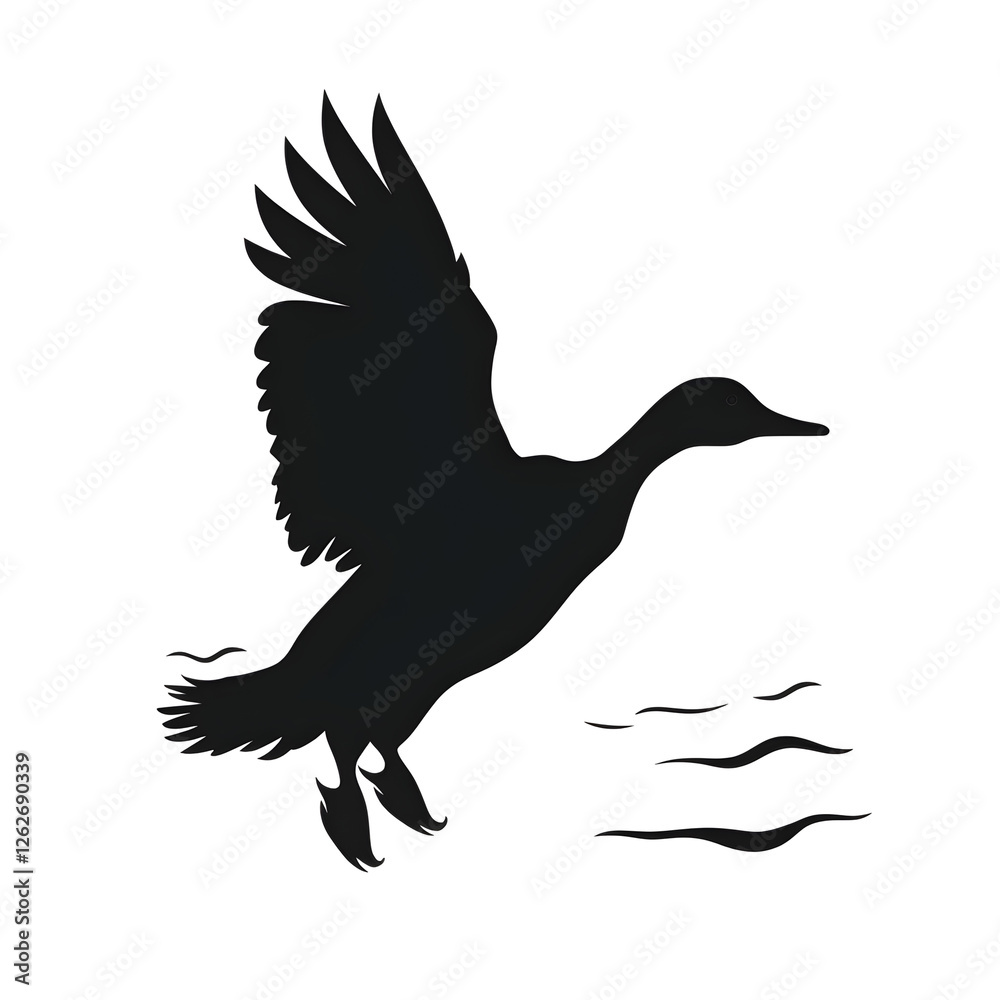 Obraz premium duck flight silhouette