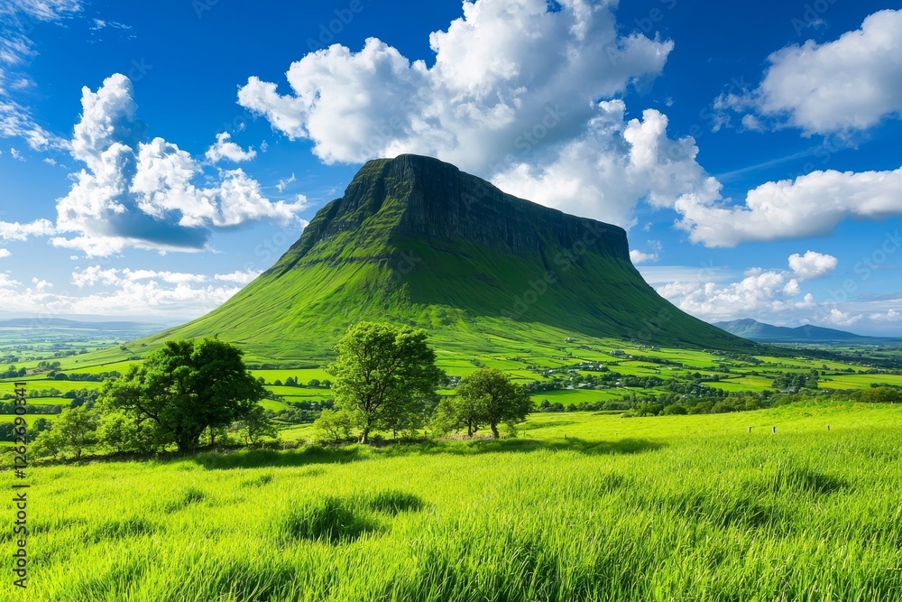 Fototapeta premium An isolated Snowdonia Tryfan mountain with a clear background