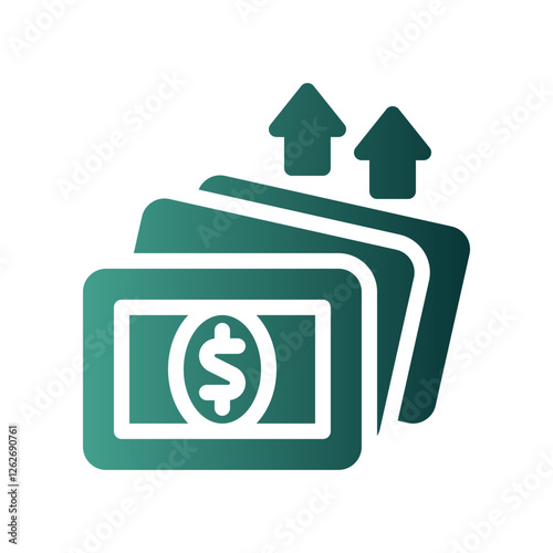 outgoing cash flat gradient icon