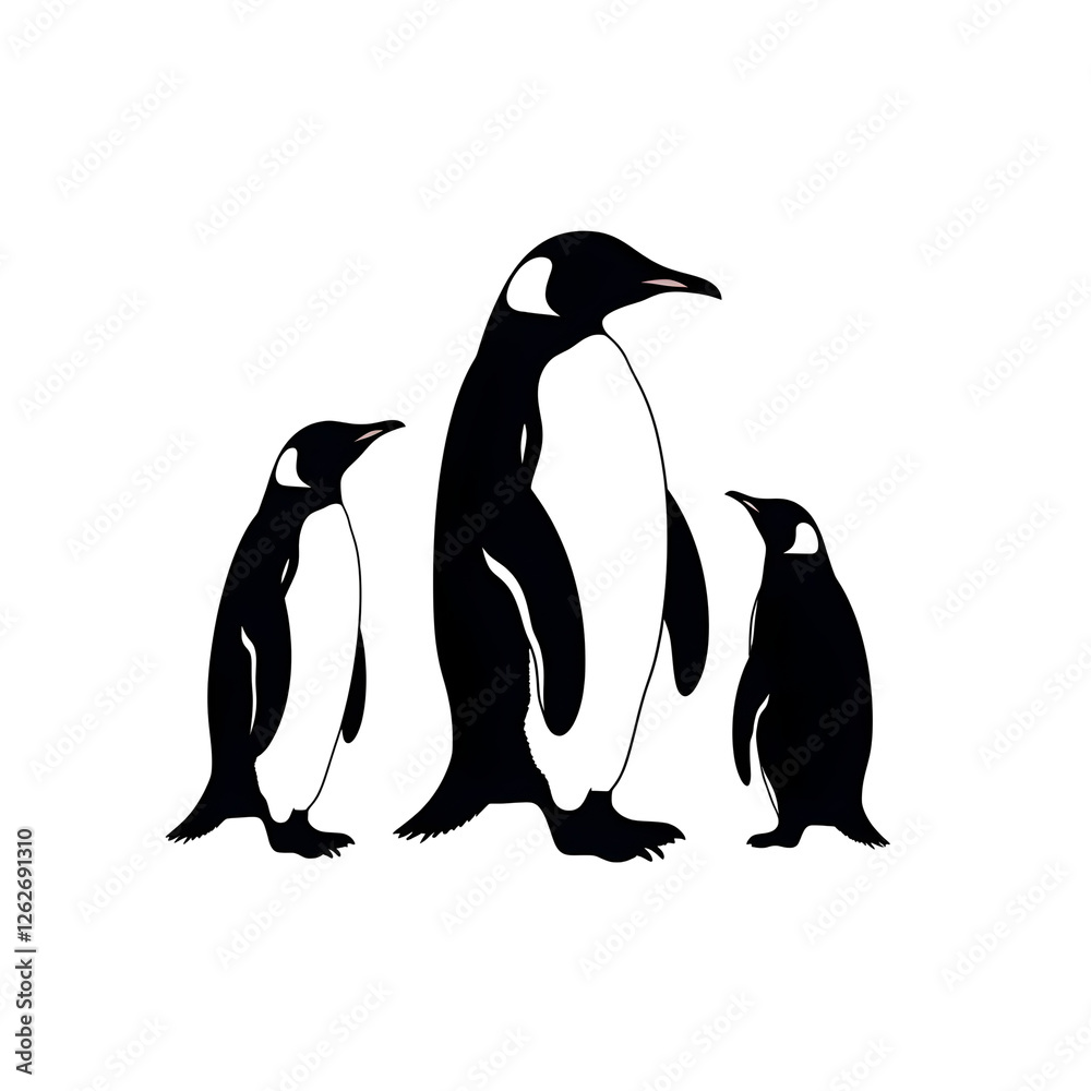Naklejka premium penguins silhouette