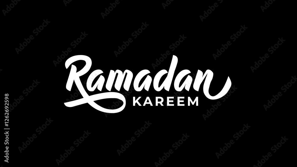 Ramadan Kareem text animation. Animated text with black and white color. Suitable for Ramadan celebration greeting and opening video. Features 4k and transparent background Ramadan Kareem text animation. Animated text with black and white color. Suitable for Ramadan celebration greeting and opening video. Features 4k and transparent background