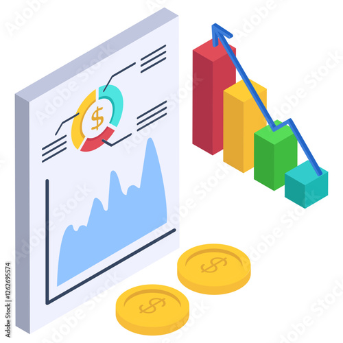 corporate goals and objectives isometric Concept,  mission and values vector color icon design, business corporation symbol, Joint partnerships Sign, Sales and Marketing management stock illustration