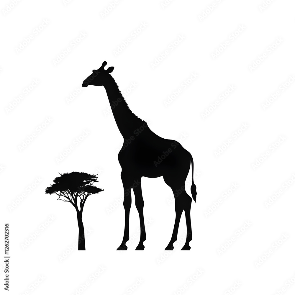 Fototapeta premium giraffe art silhouette
