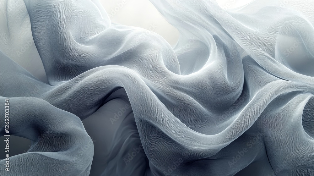Obraz premium Abstract flowing translucent fabric creates soft and elegant textures