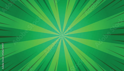 Green Comic Book Burst Background