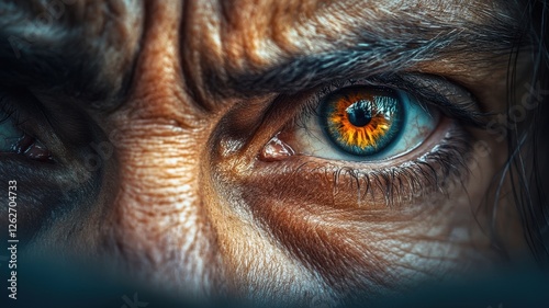 Intense coach's weathered face closeup sports training session emotional portrait outdoor environment dramatic viewpoint