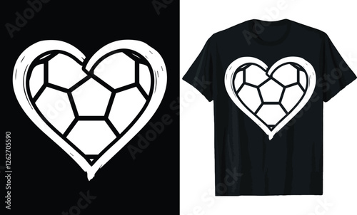  Minimalist Soccer Heart Design