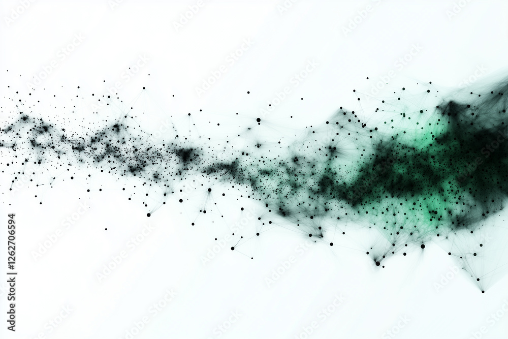 Visual representation of cybersecurity concepts through binary code mist in black and green tones on a white background Visual representation of cybersecurity concepts through binary code mist in black and green tones on a white background