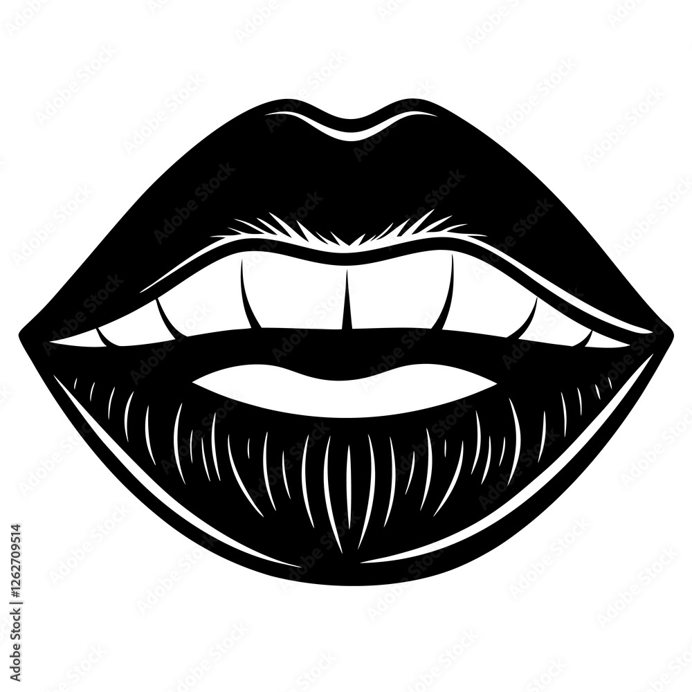 Human lips grimace slightly vector illustration Human lips grimace slightly vector illustration