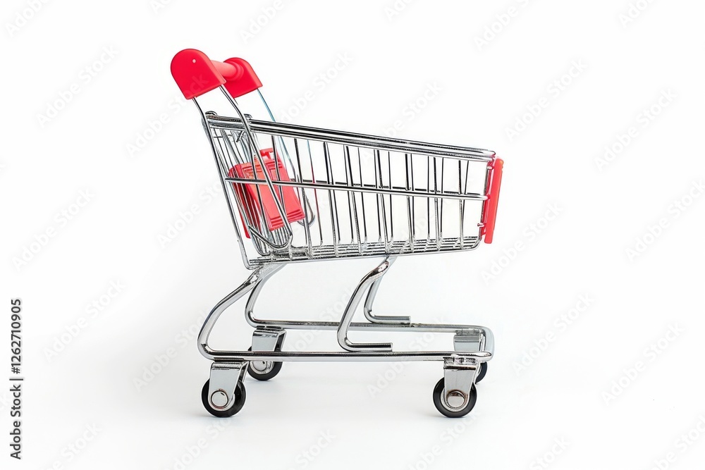 Empty Shopping Cart on White Background Empty Shopping Cart on White Background