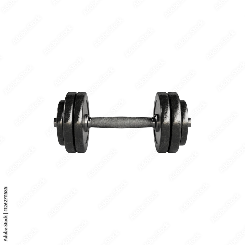 Fototapeta premium Black dumbbell isolated on white background 