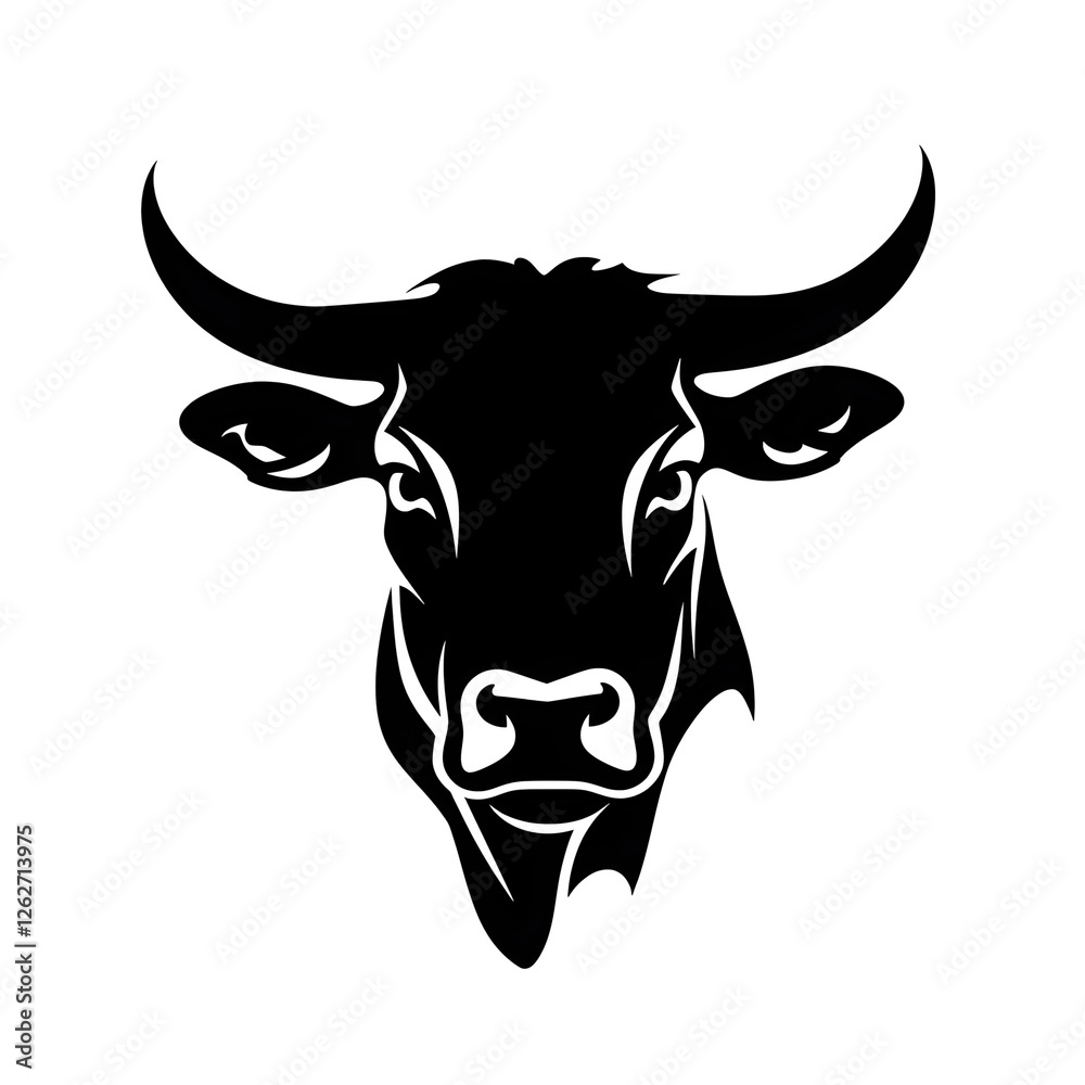 cattle head silhouette cattle head silhouette