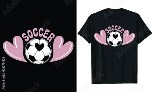 Soccer Love Heart T-Shirt Design