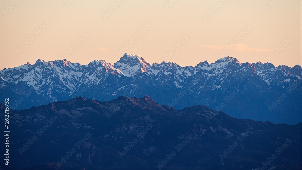 Sunlit mountain peaks at golden hour casting a warm glow over the expansive range Natures tranquility captured Sunlit mountain peaks at golden hour casting a warm glow over the expansive range Natures tranquility captured