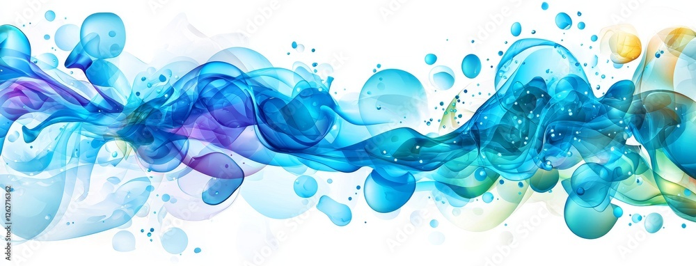 Fototapeta premium A magical Christmas scene with a glow light effect, blue glitter, bokeh, and luxury particles with stardust on a transparent backdrop. Ideal for creating a special shine for posters or advertising.