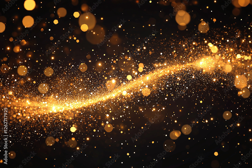 Obraz premium shimmering golden background filled with sparkling particles creates magical atmosphere. delicate noise adds depth and texture to scene, perfect for festive themes