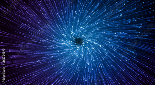 Abstract blue purple particles of optical fiber background