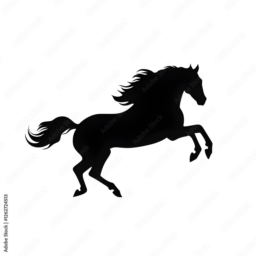 horse running silhouette