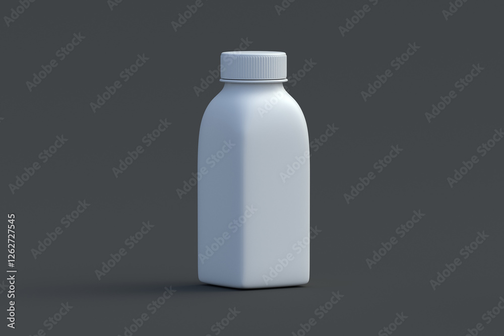Bottle for juice on black background. Plastic container for liquid product. Blank packaging for beverage. 3d render Bottle for juice on black background. Plastic container for liquid product. Blank packaging for beverage. 3d render