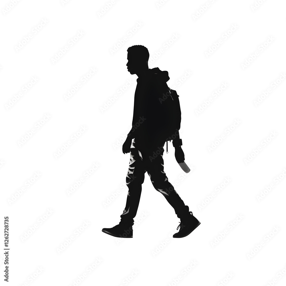 man walking silhouette