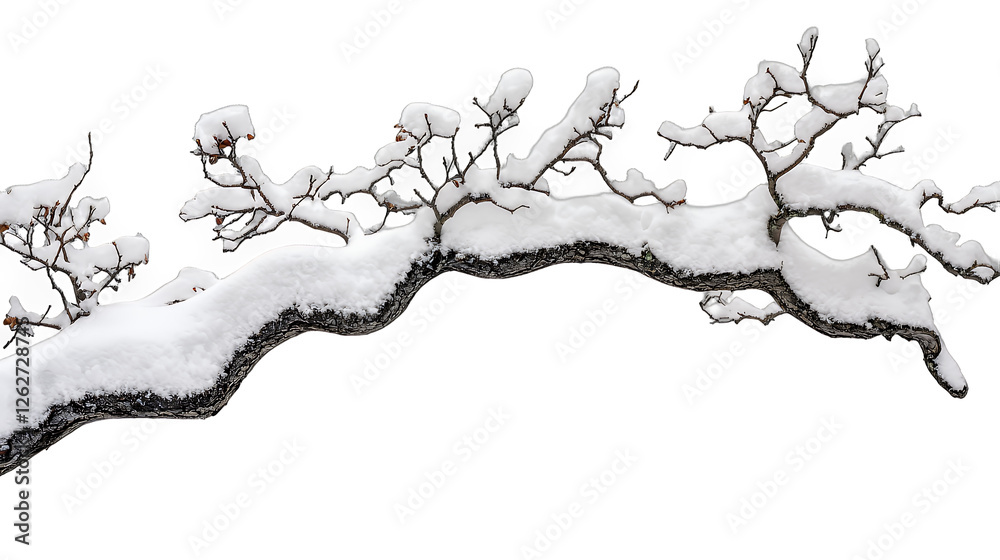 Obraz premium snow covers the branches of a bush PNG image, PNG file, Generative art.