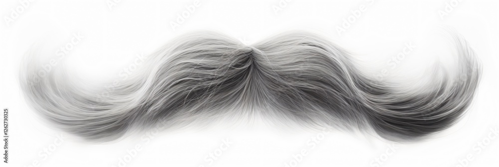 Fototapeta premium Mature man gray hair mustache isolated on white background