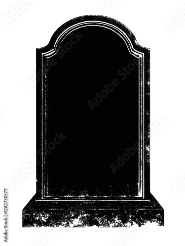 distressed headstone black illustration 