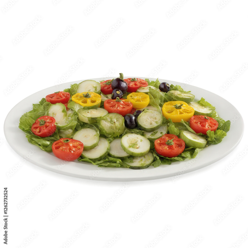 Mechouia Salad - A grilled vegetable salad made with peppers, tomatoes, onions, and garlic, often served with olives, offering Mechouia Salad - A grilled vegetable salad made with peppers, tomatoes, onions, and garlic, often served with olives, offering