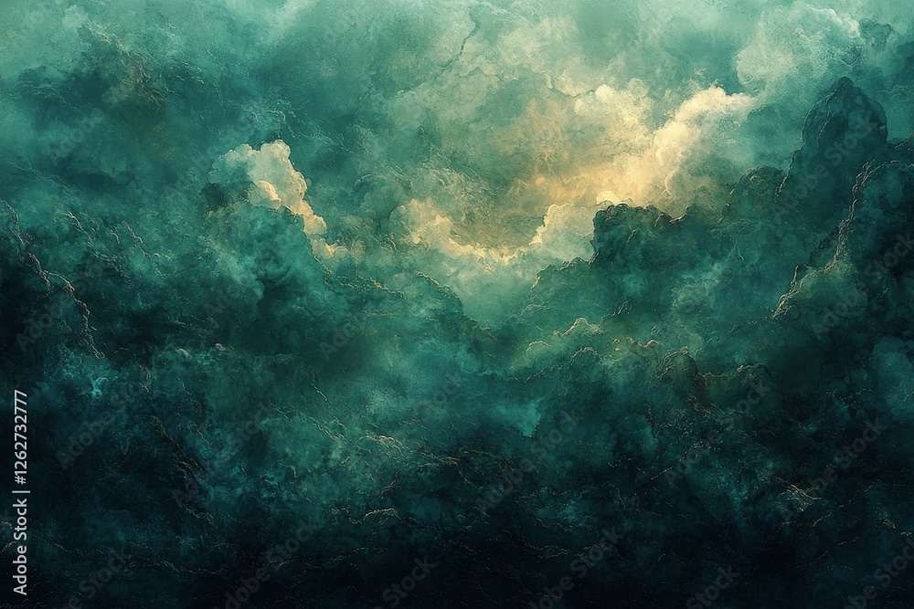 Fototapeta premium Black dark blue petrol teal emerald jade agua water sea ocean green abstract background. Color gradient ombre