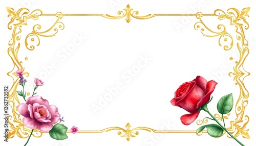 frame with roses