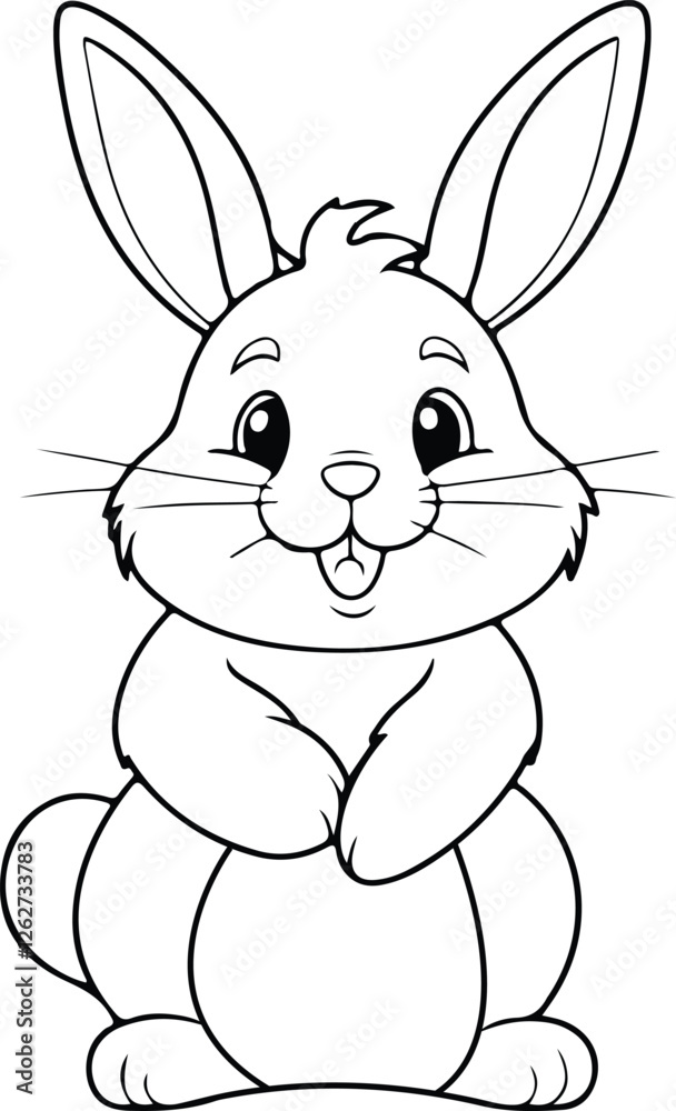 Obraz premium a cute cartoon rabbit with big ears and eyes