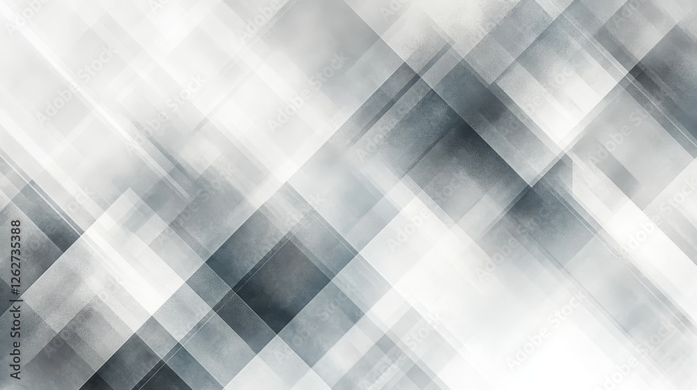 Abstract gray and white diagonal geometric pattern creates depth
