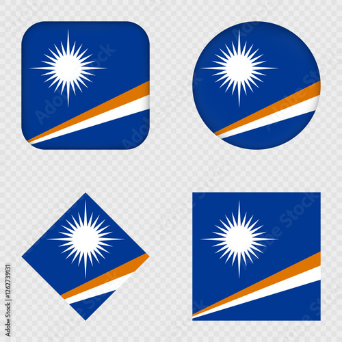 Marshall Islands Flag Icons Pack. Vector illustration.