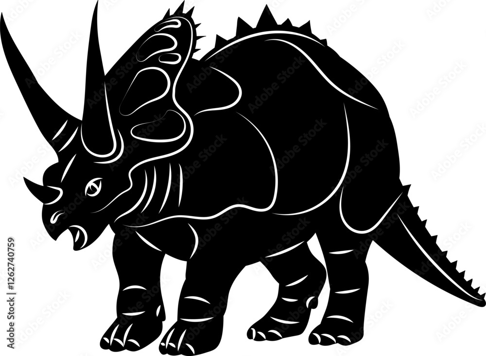 Fototapeta premium dinosaur silhouette on white background vector