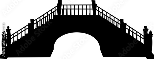 bridge silhouette on white background vector