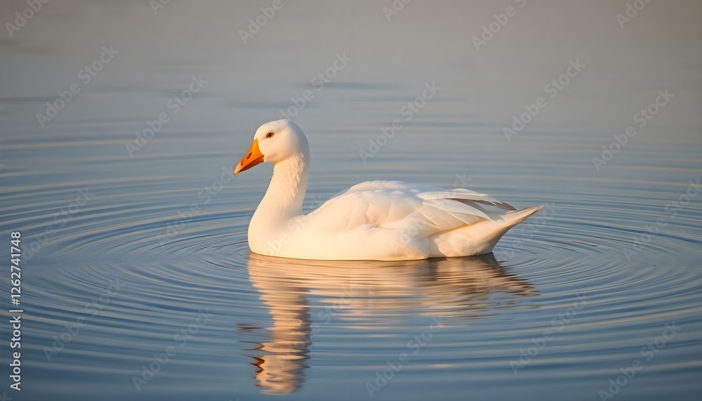 a white duck floating on top of a lake a white duck floating on top of a lake