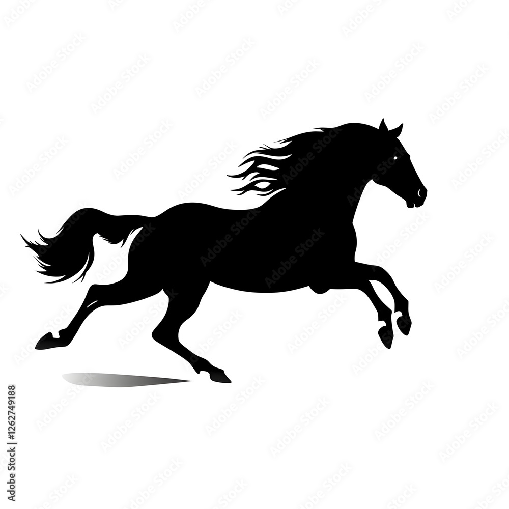 Obraz premium horse running silhouette