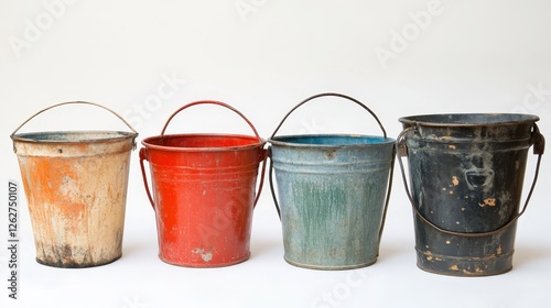 Bucket icon collection on white background