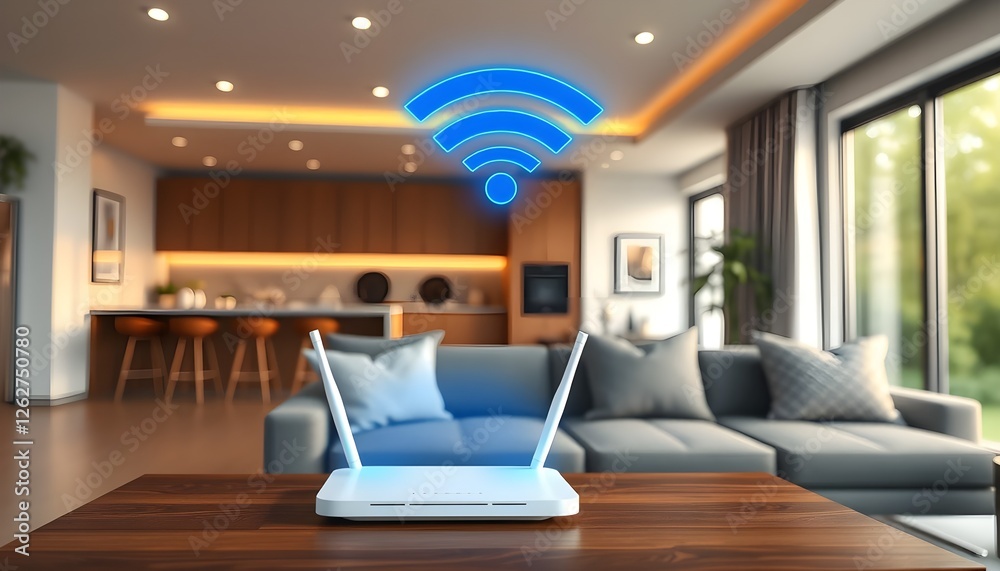 Fototapeta premium Seamless Connectivity: WiFi Extender Powering a Smart Home Network