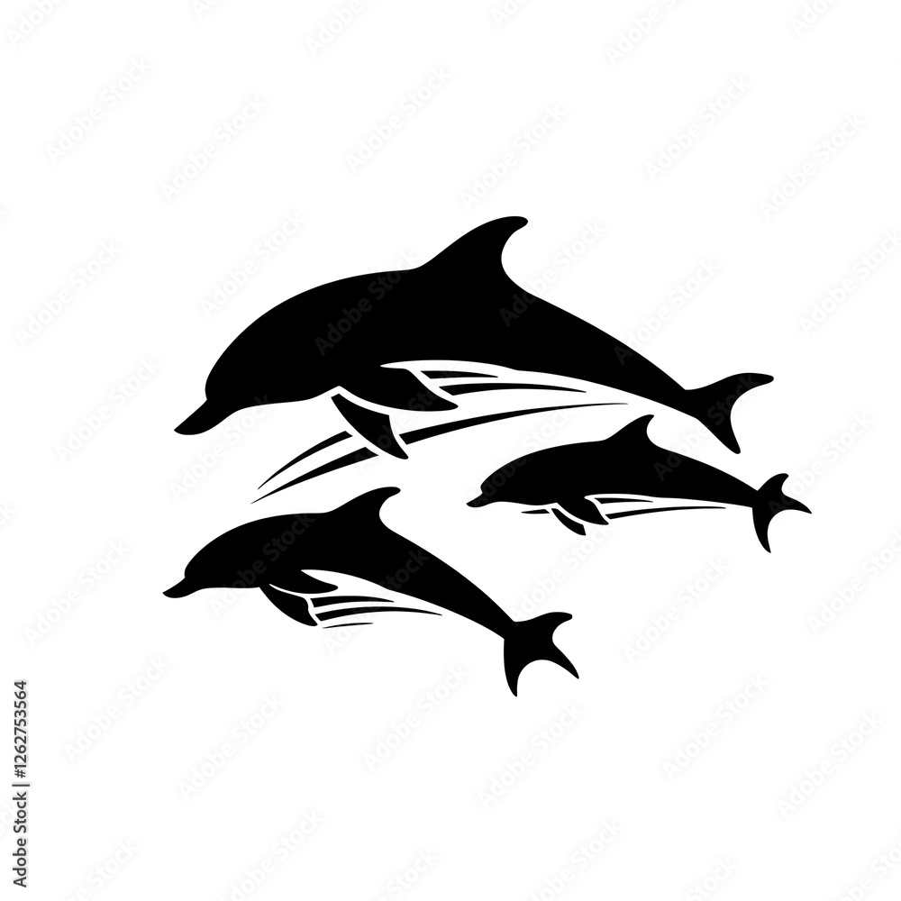Fototapeta premium dolphins silhouette