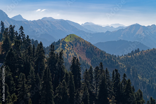 Panoramic landscape of the Agrafa Mountains in Central Greece