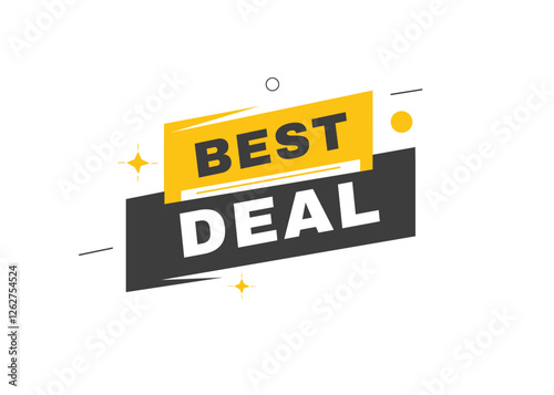 Best deal banner vector icon label element. Modern element for announcement, marketing.