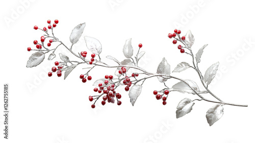 Wallpaper Mural a branch of a plant with red berries on a transparent background, PNG image, PNG file, Generative art. Torontodigital.ca
