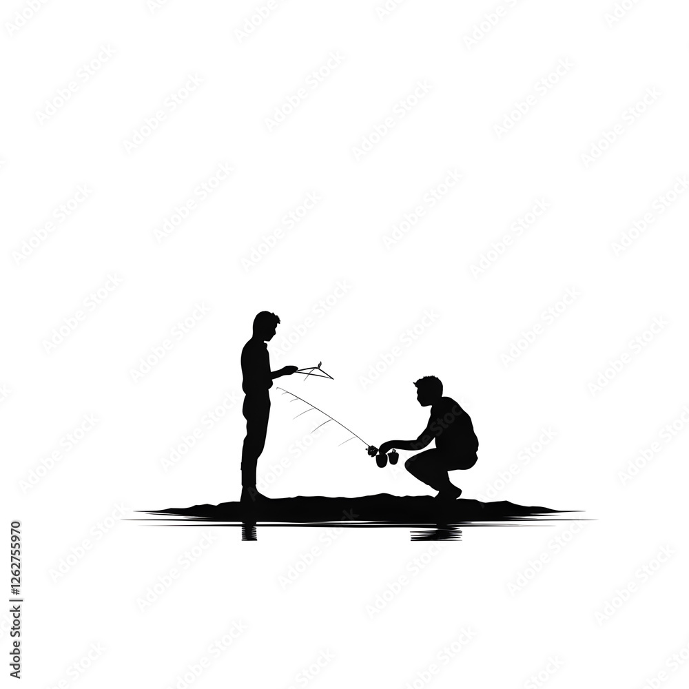 Fototapeta premium fishing fly silhouette