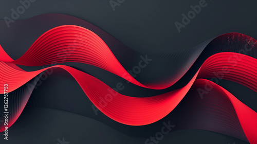 Abstract red wave vector illustration with artistic curves and lines for a vibrant backdrop photo