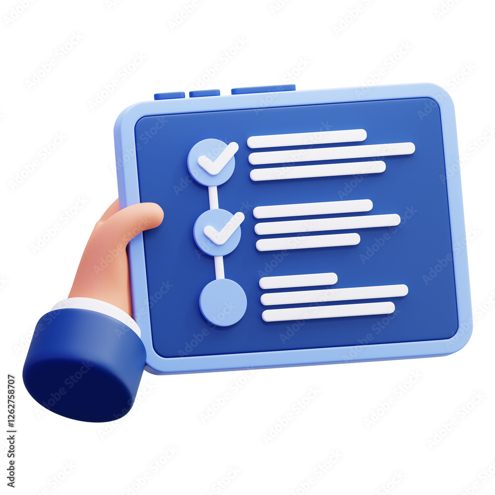 task progress 3d icon illustration