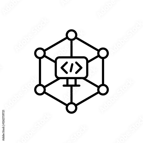 Web3 outline icons, minimalist vector illustration ,simple transparent graphic element .Isolated on white background