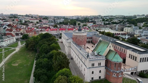 lublin, city center, lublin castle, rynek fish square, podwale, po farze square, drone view, aerial, old town, historic, architecture, cityscape, skyline, medieval, cobblestone streets, urban, landmar