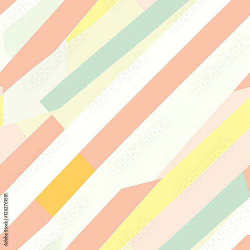 A geometric line pattern featuring diagonal stripes in alternating pastel tones, creating a modern and stylish look for kids' fashion